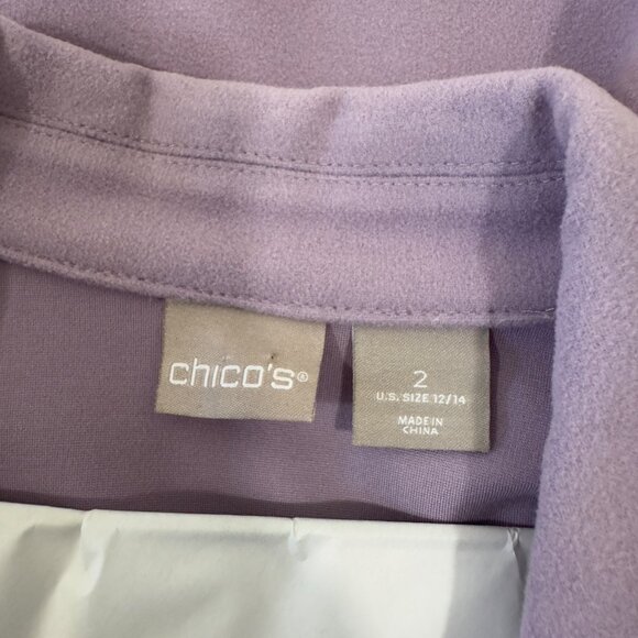 Chicos Womens Lavender Peacoat Size 2 12/14 Polyester/Nylon - Picture 2 of 14